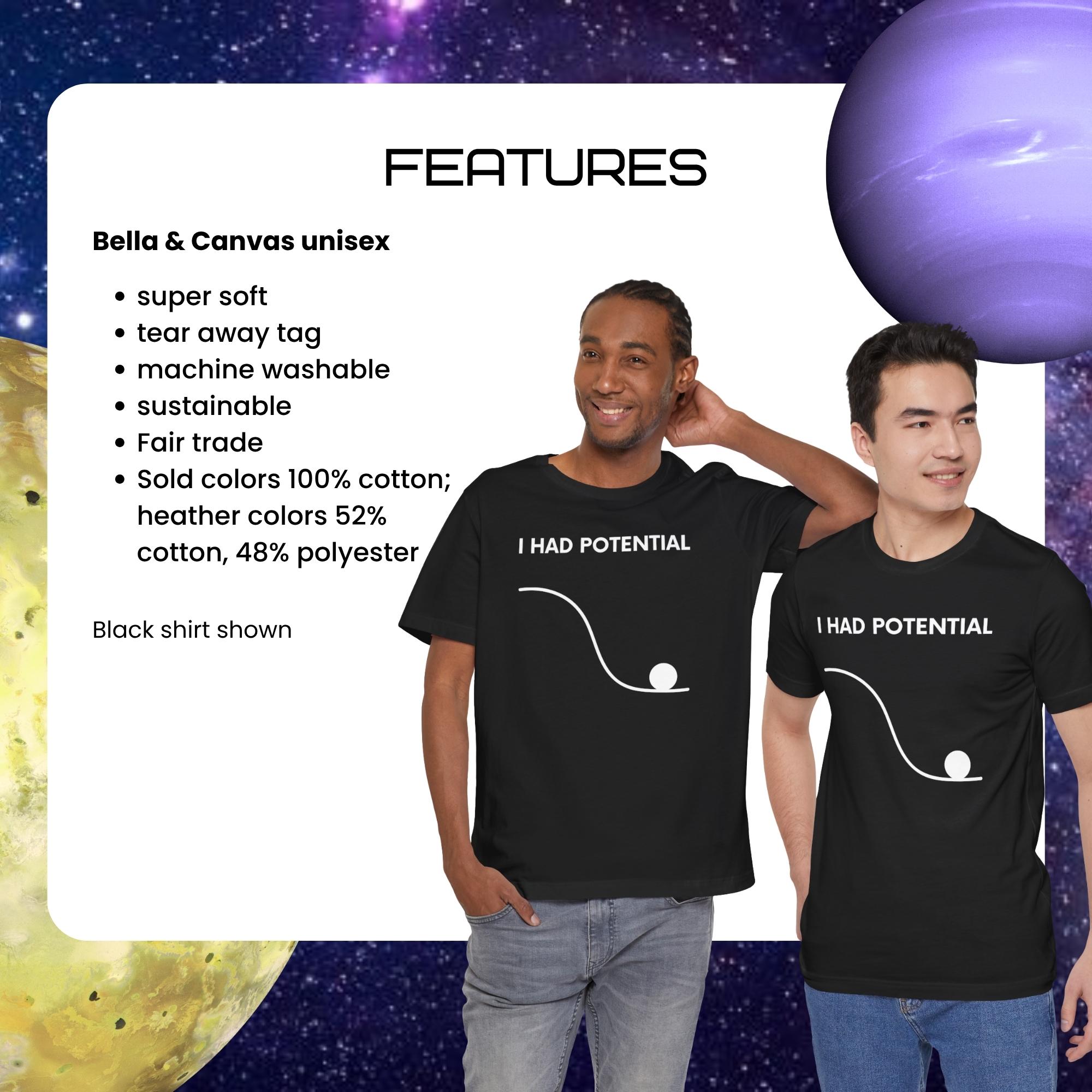 I Had Potential Shirt, Funny Physics Meme, Gift for a Science Teacher, Physicist, Scientist, Lab Tech - UK I Had Potential Shirt, Funny Physics Meme, Gift for a Science Teacher, Physicist, Scientist, Lab Tech - UK