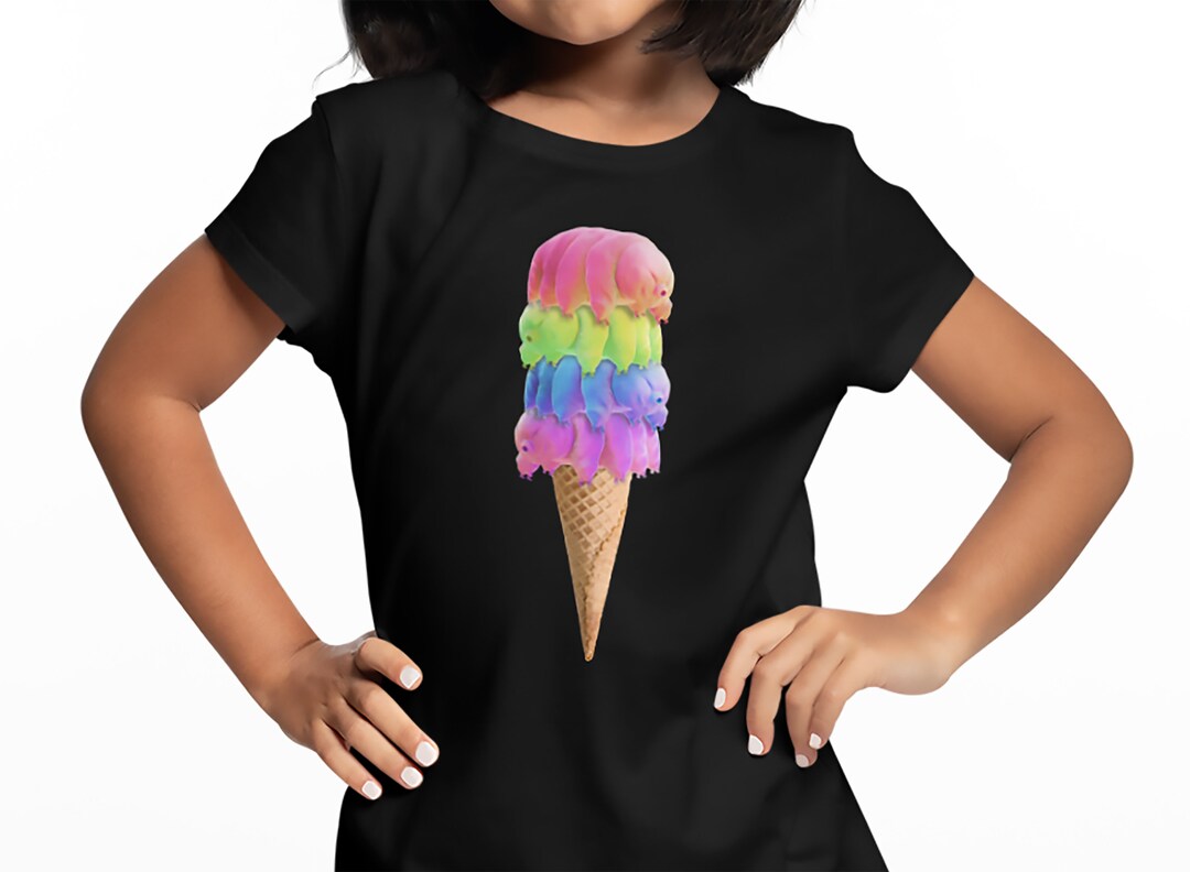Tardigrade Ice Cream Cone Kids Tshirt, Science Humor, Funny