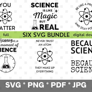 Science SVG Bundle: Includes Png, Pdf, Jpg and Svg Cut Files of All Six ...