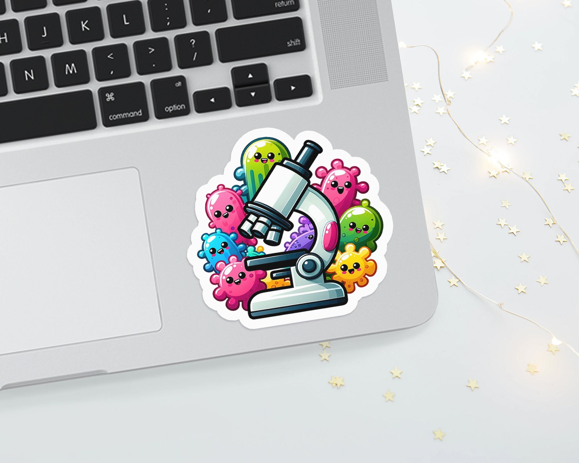 Cute Microbiology Sticker, Glossy Vinyl, Stick on a Laptop, Water ...