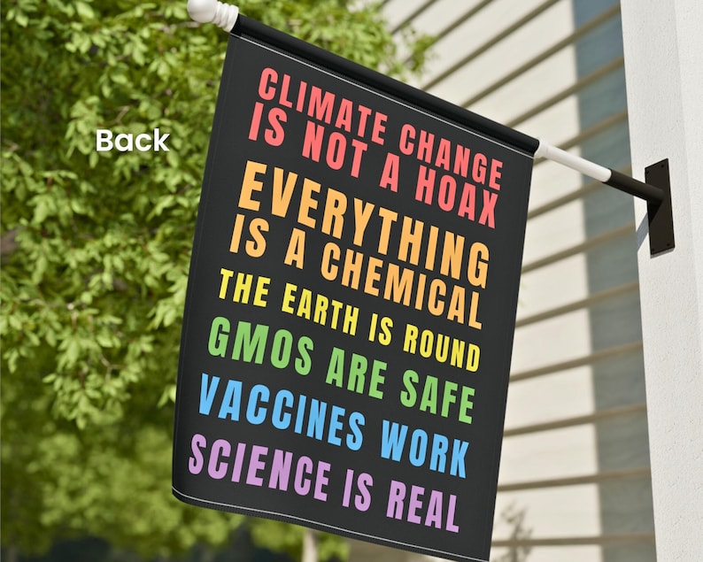 Science Lawn Sign Science is Real Yard Flag, Garden Flags, Garden Decor, Garden Art, Yard ...