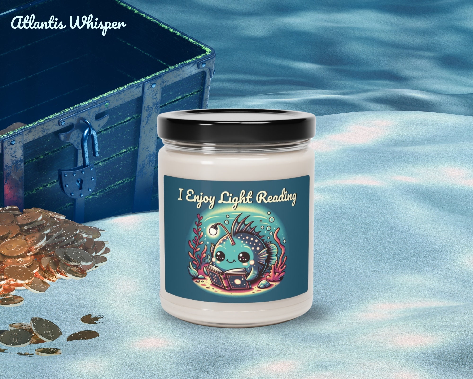 Personalized Light Reading Scented Candle, Cute Angler Fish, Funny Gift ...