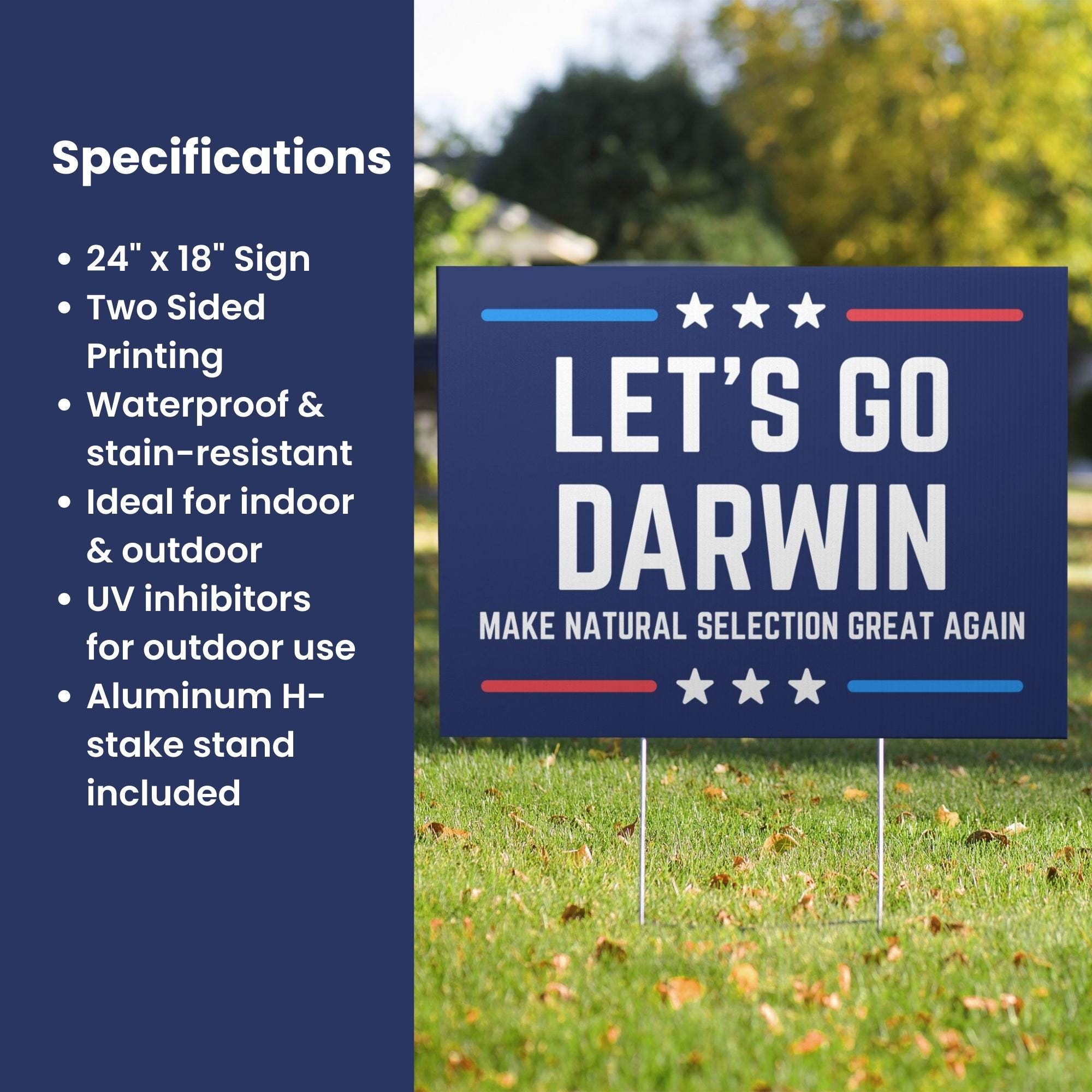 Let's Go Darwin Yard Sign, Political Satire, Election 2028, Anti-trump ...
