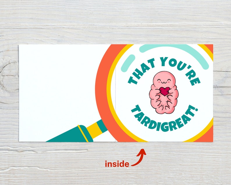 Funny Father's Day Card, Science Dad Jokes, Great for Curious Kids and Brainy Dads, His Birthday, Tardigrade Lovers, Microbiology image 3