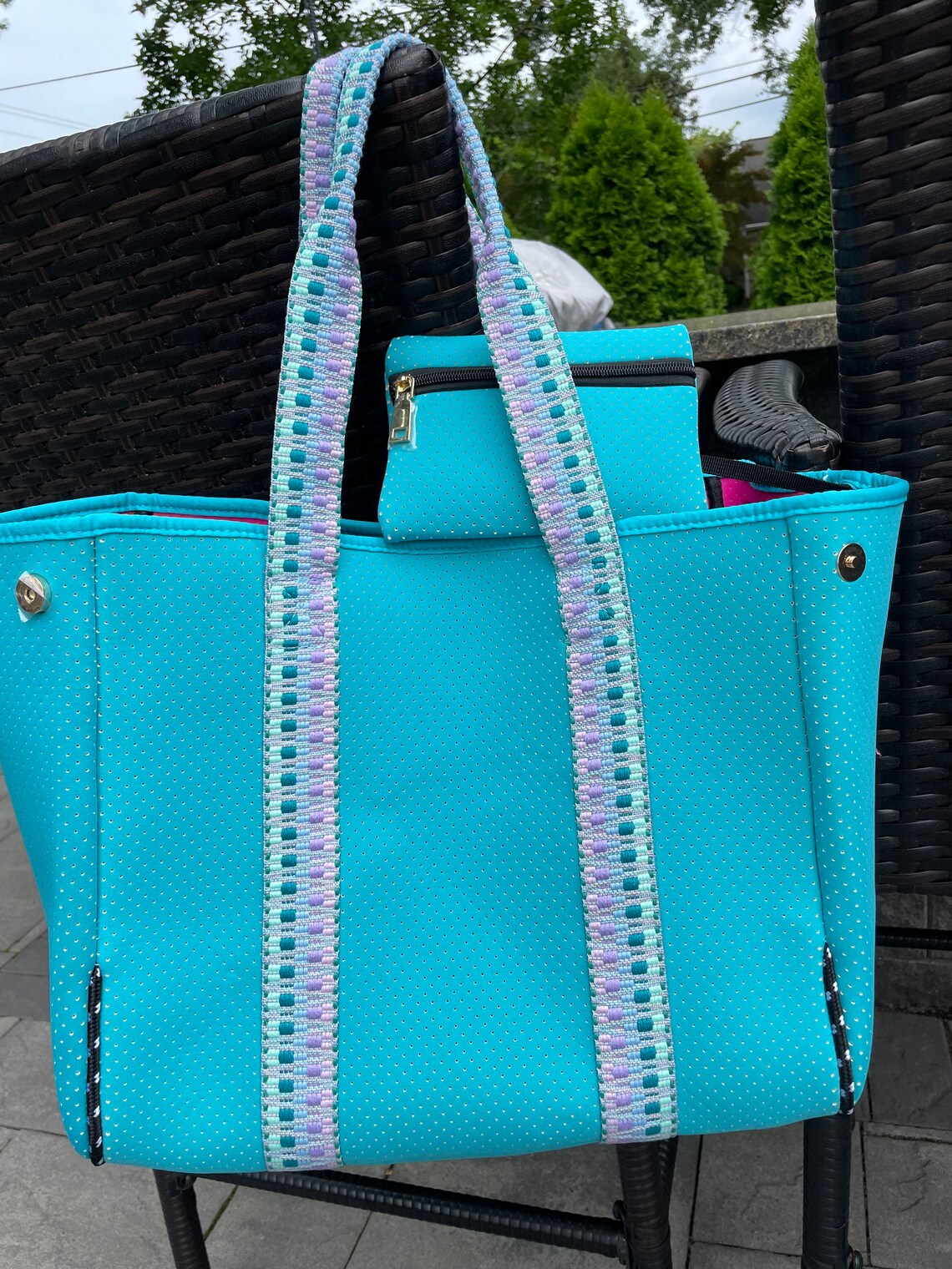 Tote Bag Neoprene Guitar Straps Embroidered Pouch Etsy