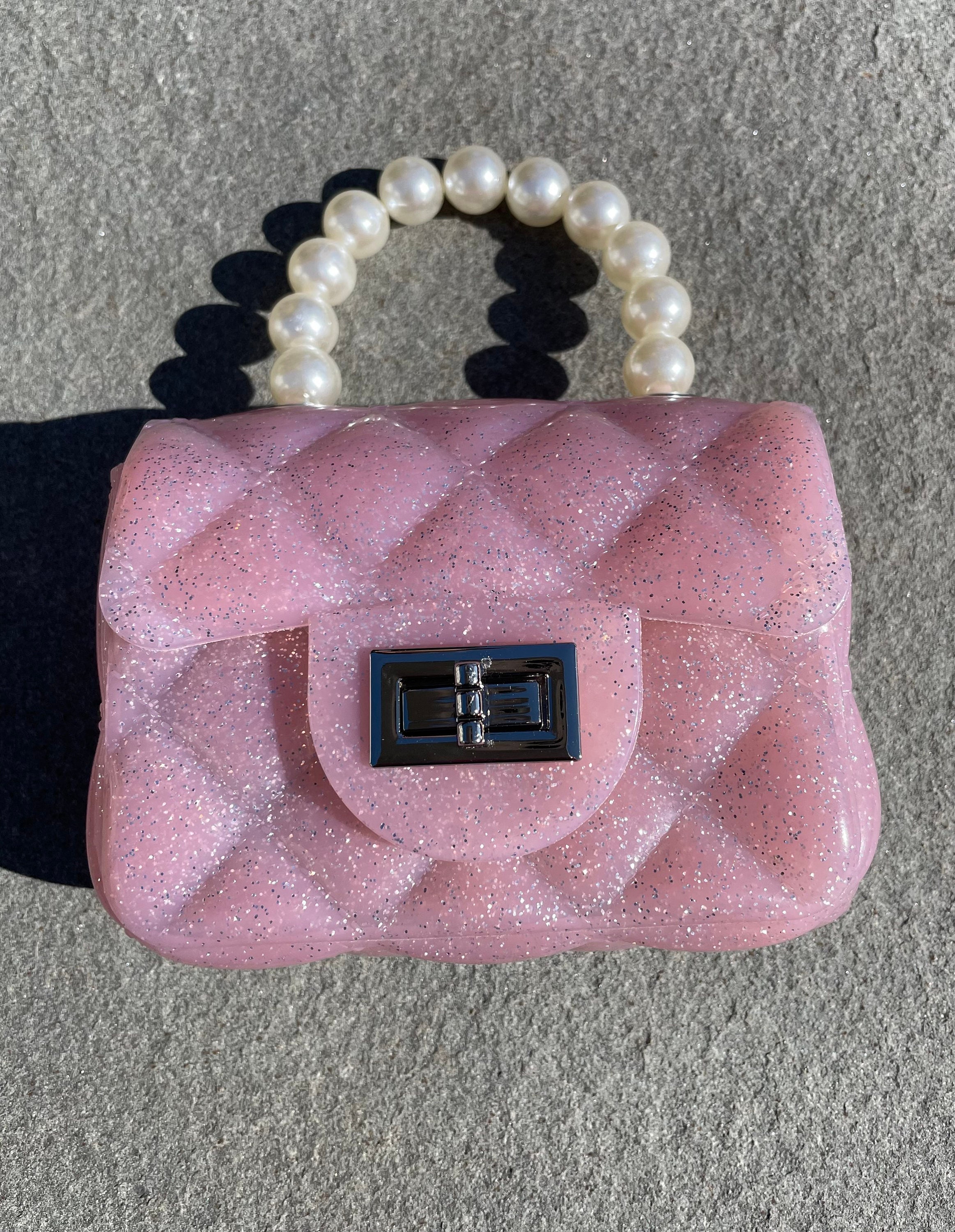 Mini JELLY Kids purse quilted bag pearl handle chain crossbody Etsy