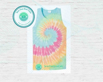 Tank Top, Tie-Dye Pastel Rainbow Tank, Blank Shirt, Port and Company Tee