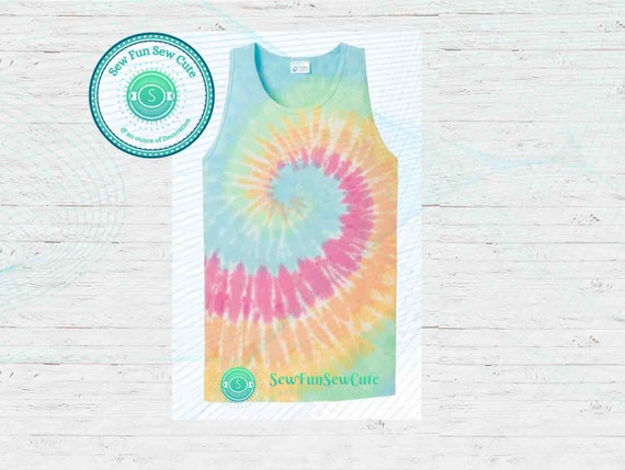 Tank Top, Tie-Dye Pastel Rainbow Tank, Blank Shirt, Port and Company Tee