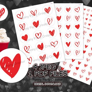 Printable Cupcake Toppers for Valentine's Day, Romantic Love-themed ...