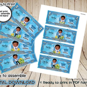 DIGITAL Party Game Money for Boss Boy Baby Birthday Party, African American Game for boys and girls, Party Supplies, Pink Party Ideas