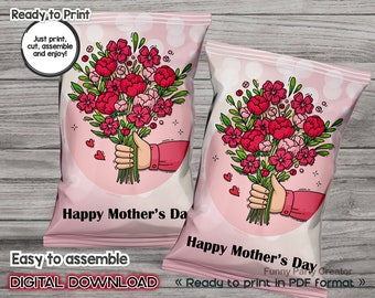 DIGITAL Chips Bag for Mother's Day, Gift for Best Mom, Printable Mommy Theme Ideas
