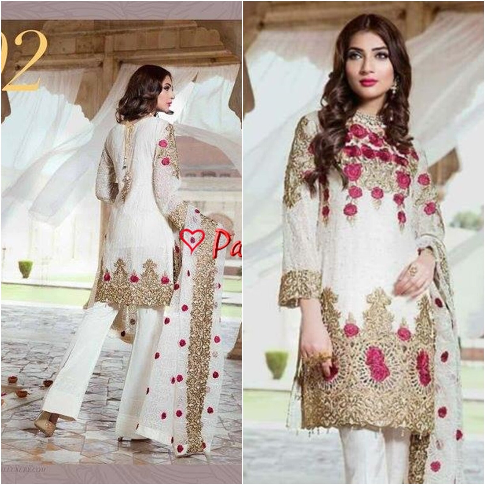 Women White Dress Pakistani Indian wedding dresses chiffon | Etsy