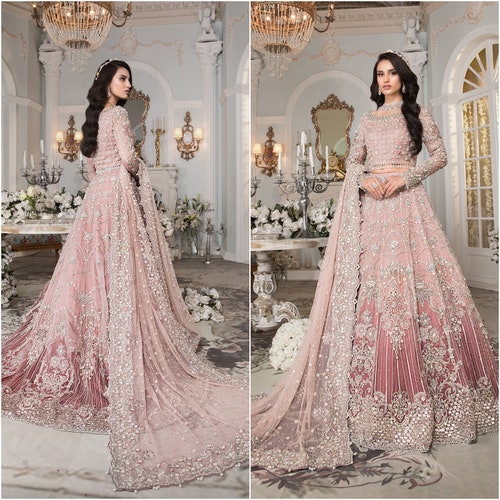 Custom Stitched Pakistani Wedding Dresses Embroidery Clothes Etsy UK