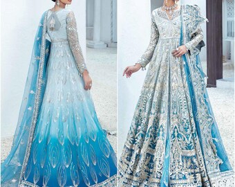 long pakistani frocks