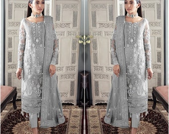 Pakistani Wedding Dresses, Indian dress, Gulaal silver grey Collection Suit Latest Party Wear Salwar Kameez 2021 Made to order for USA UK