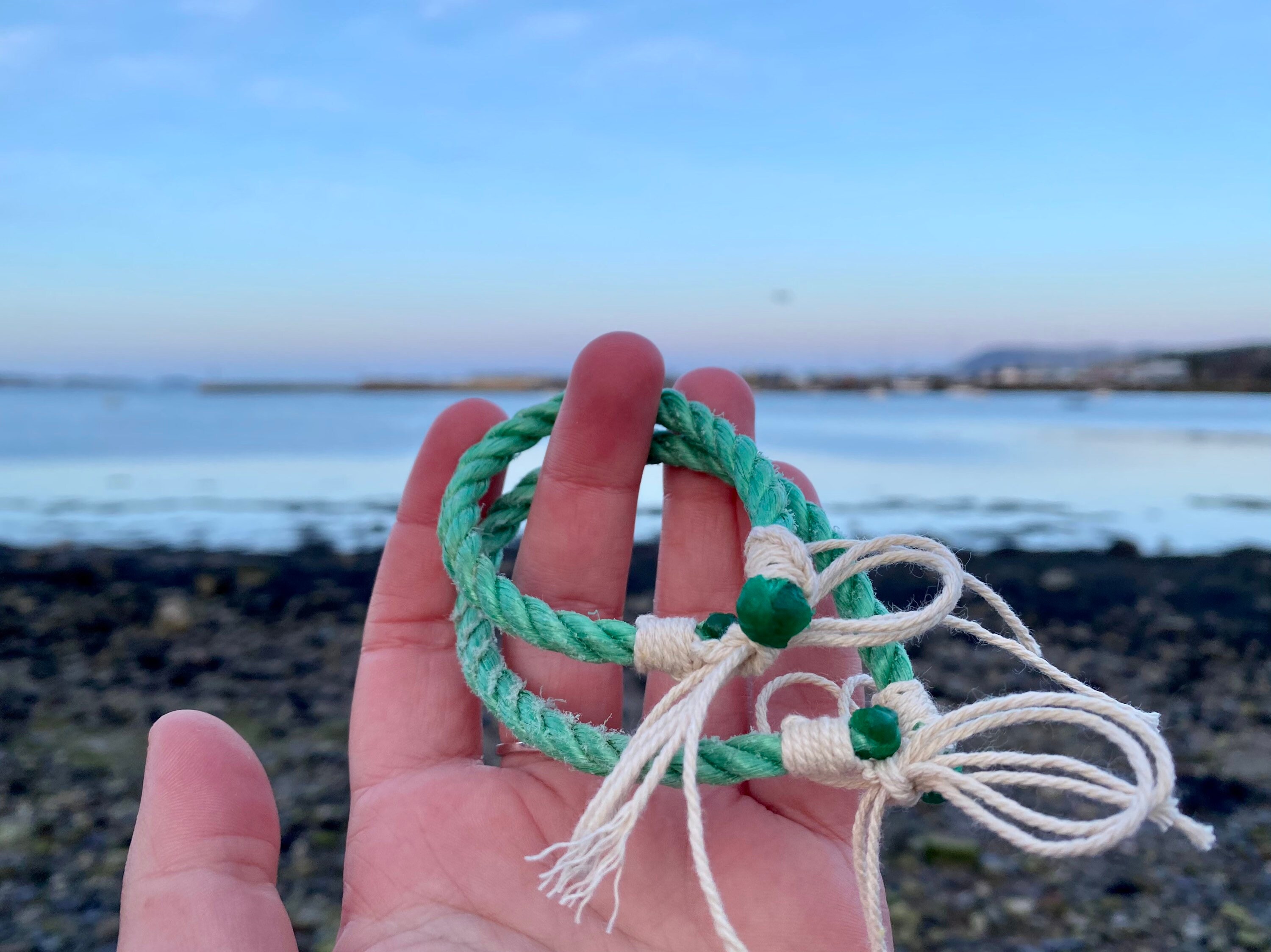Recycled Fishing Gear Bracelet Black Sea green Etsy UK