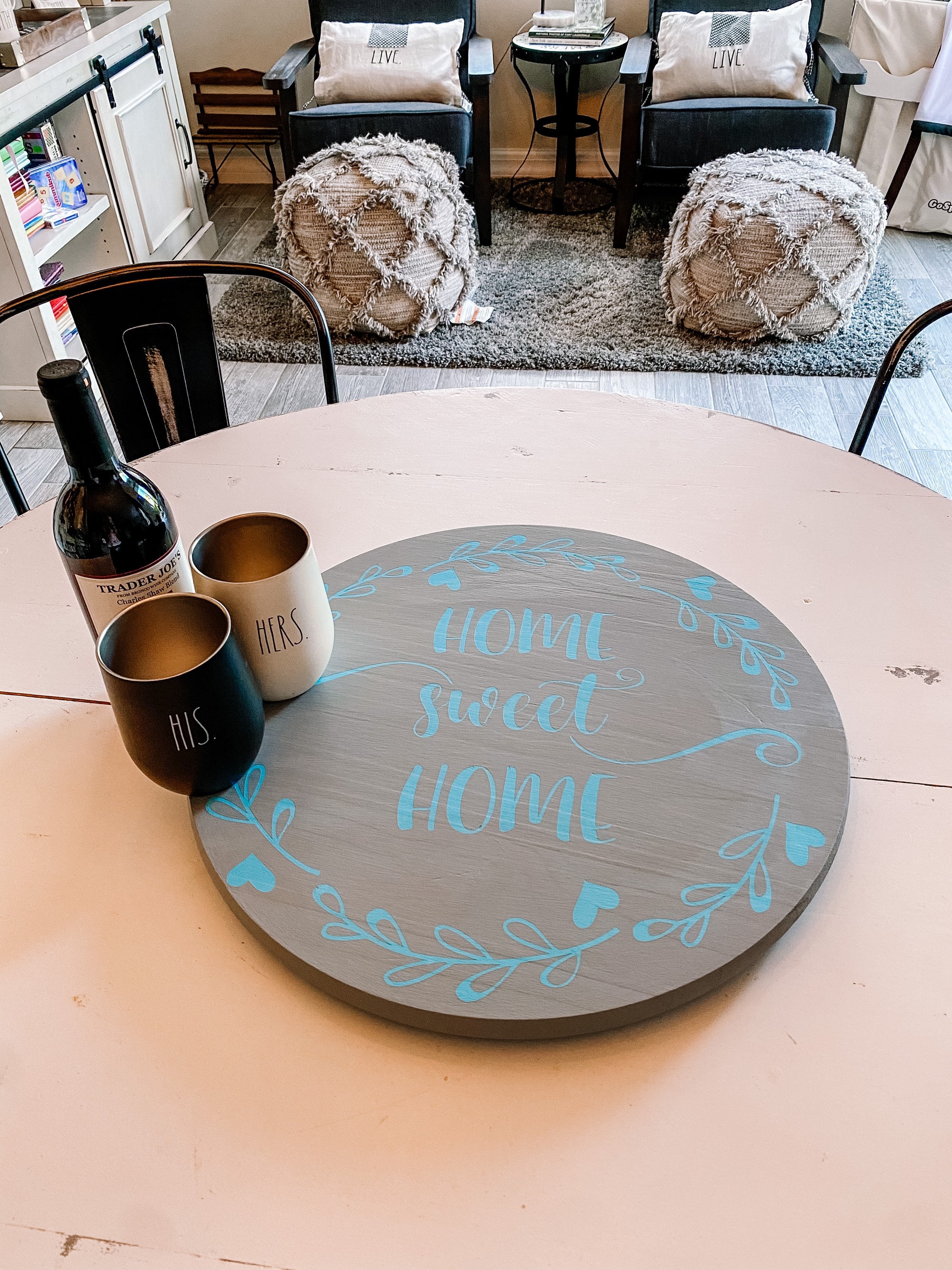 Custom Lazy Susan 18' Round Wood Lazy Susan Etsy