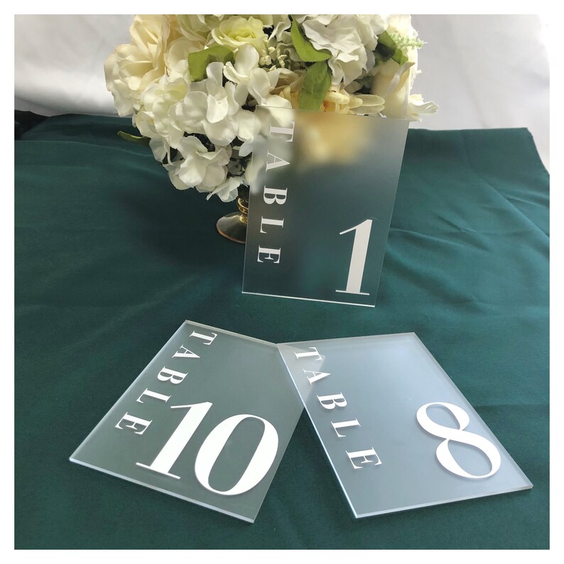 Frosted Modern Acrylic Table Numbers Etsy