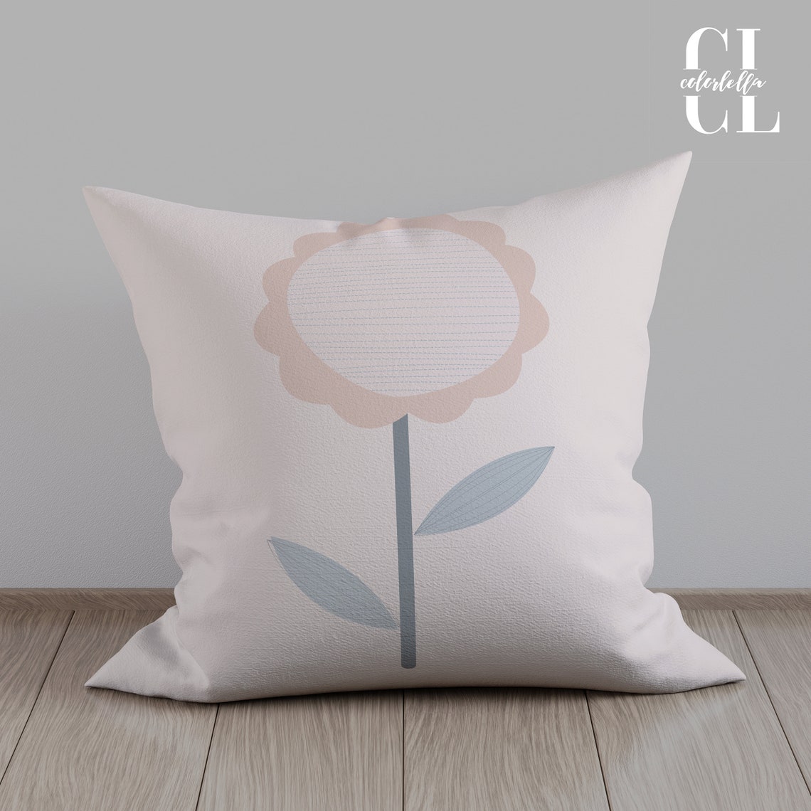 Nordic Flower Pillow Nursery Pillow Scandinavian Flower Etsy