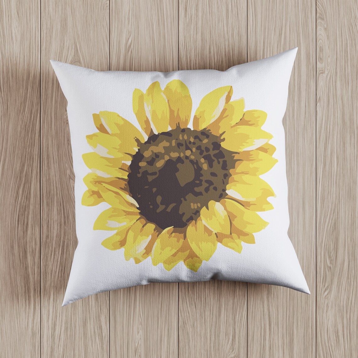 Sunflower Throw Pillow, Sun Flower Cushion, Flower Decorative Pillow, Sunflower Decor, Yellow