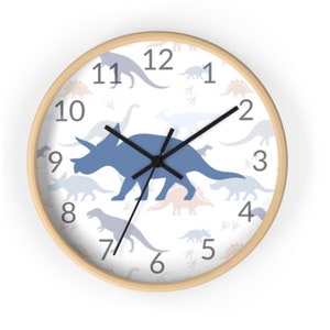 Dinosaur clock, Dinosaurs decor, Dino wall clock, triceratops clock, Dinosaur children gift, Kids room decor, Dinosaur nursery, dino clock