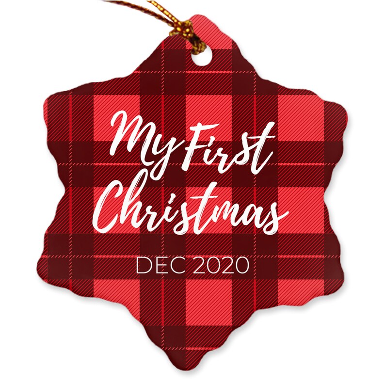 First Christmas Ornaments Plaid Family Christmas Gifts Etsy