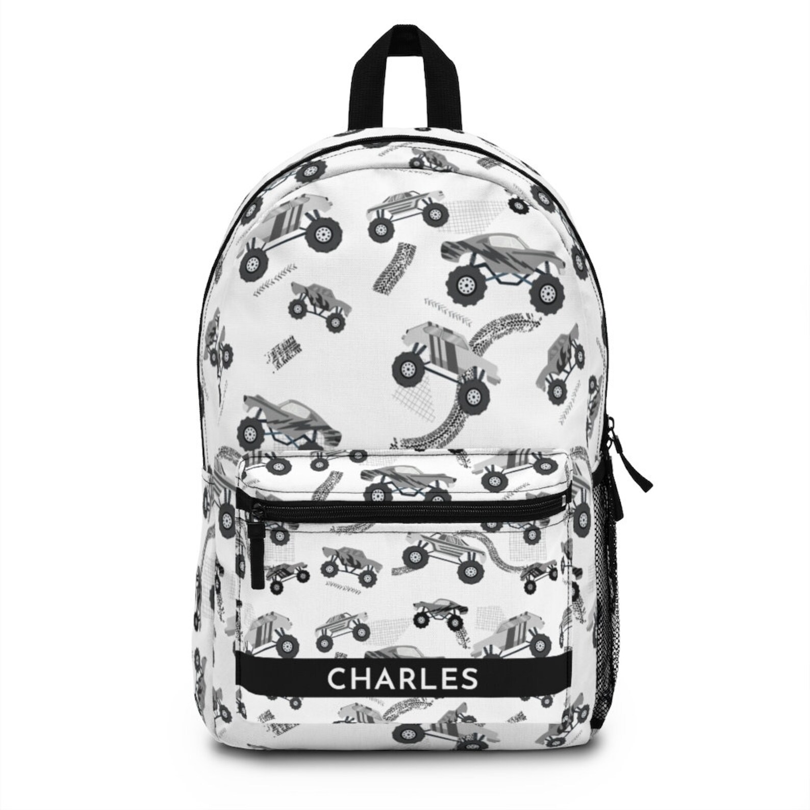 Monster Truck Backpack, Boy Truck Backpack, Kids Monster Truck School Backpack, Biker Back to