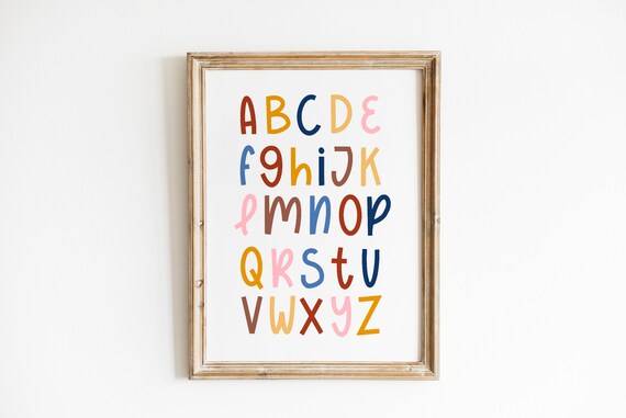 ABC Wall Art Printable Child Room Art Boho Nursery Print | Etsy