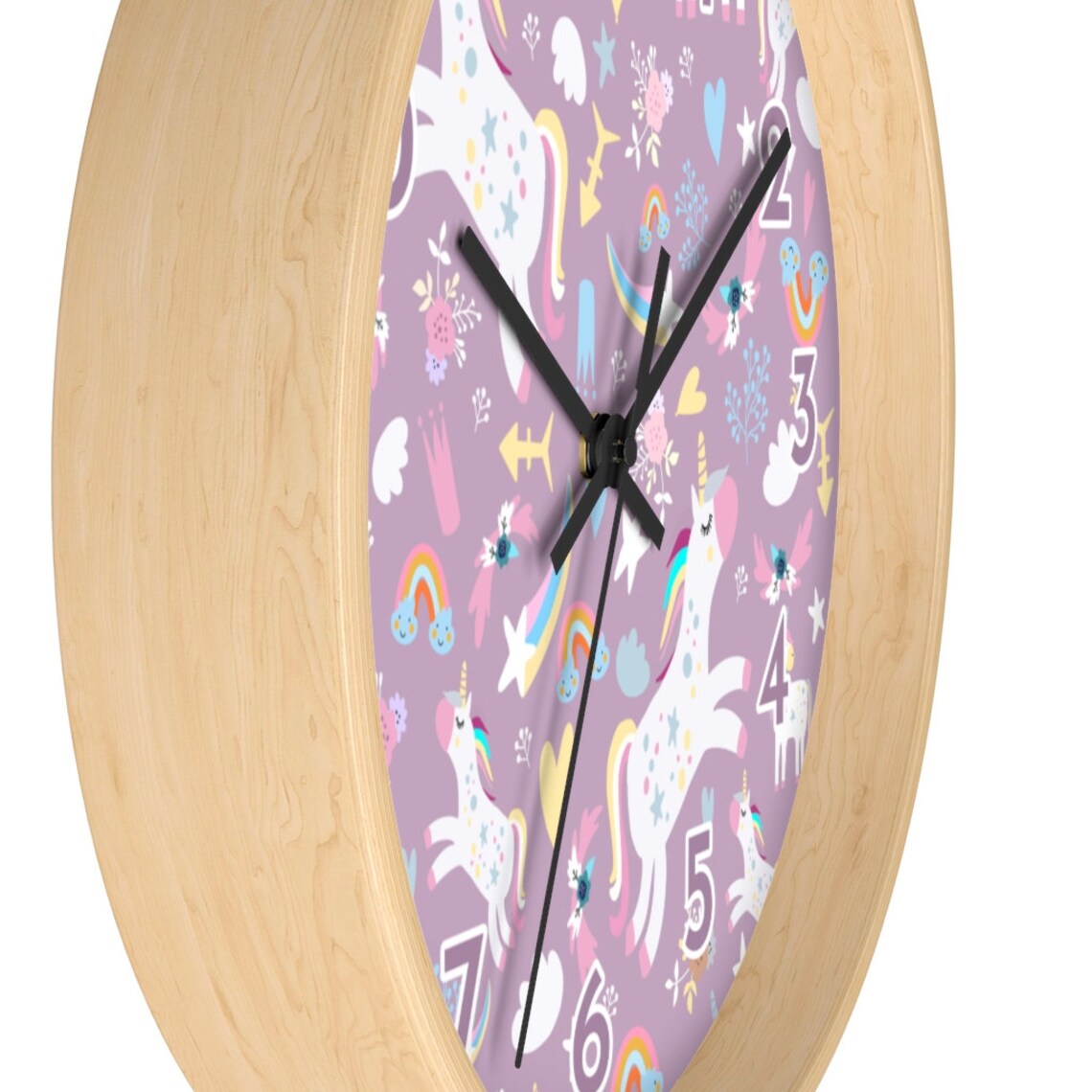 Unicorn Wall Clock Kids Wall Clock Nordic Style Nursery Etsy UK