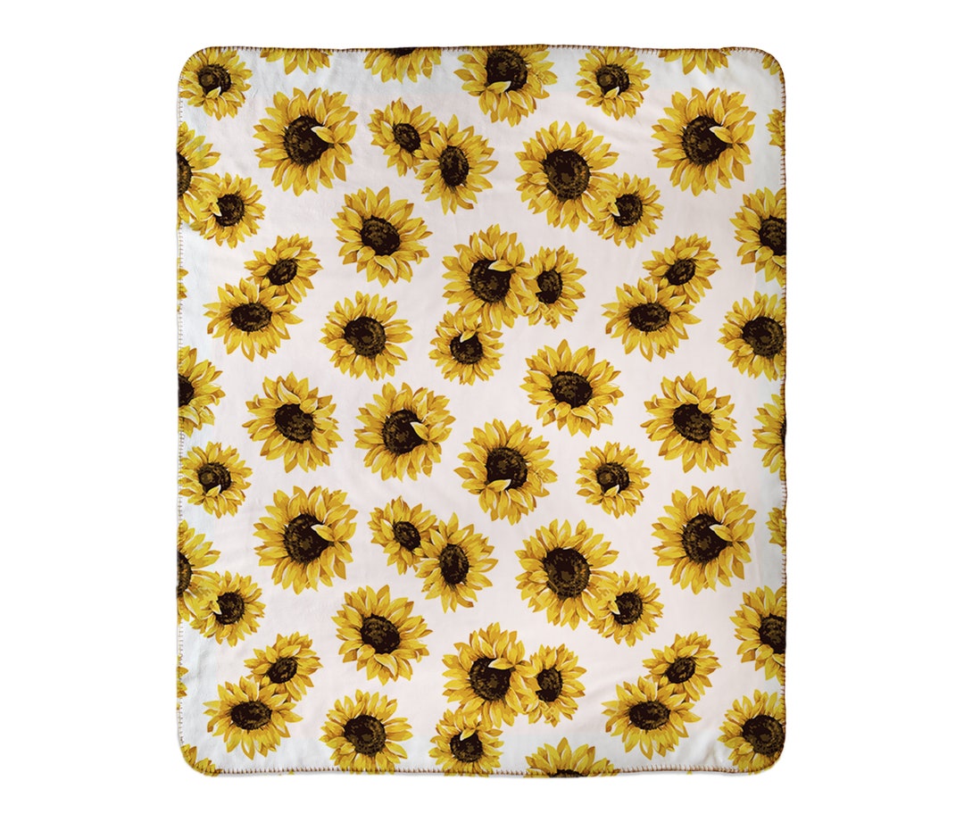 Sunflower Baby Blanket, Sunflower Decor Blanket, Flower Nursery Decor