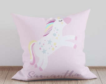 Custom Unicorn Pillow, unicorn themed nursery, Pink unicorn, Gift for girl, personalized unicorn pillow, unicorn mermaid, gifts for toddler