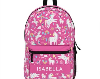 Unicorn backpack, hot pink back to school unicorn lover bag, kids backpack, gift for her, personalized unicorn back pack, baby diaper bag