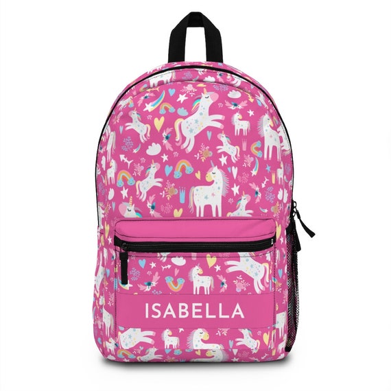 Unicorn Backpack, Hot Pink Back to School Unicorn Lover Bag, Kids