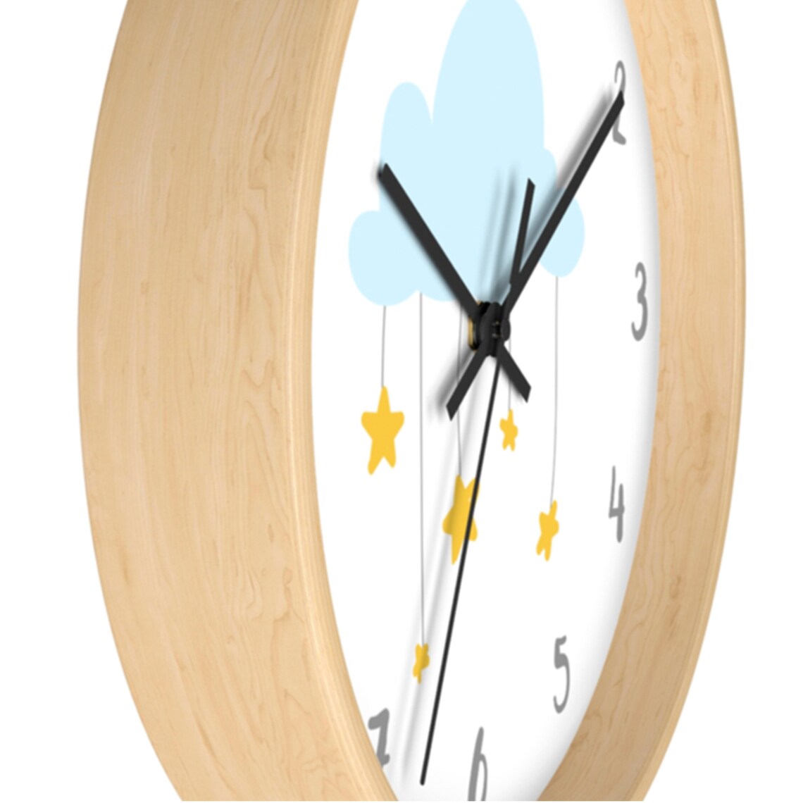 Cloud and Star Wall Clock Twinkle Twinkle Clock Nursery Wall Etsy