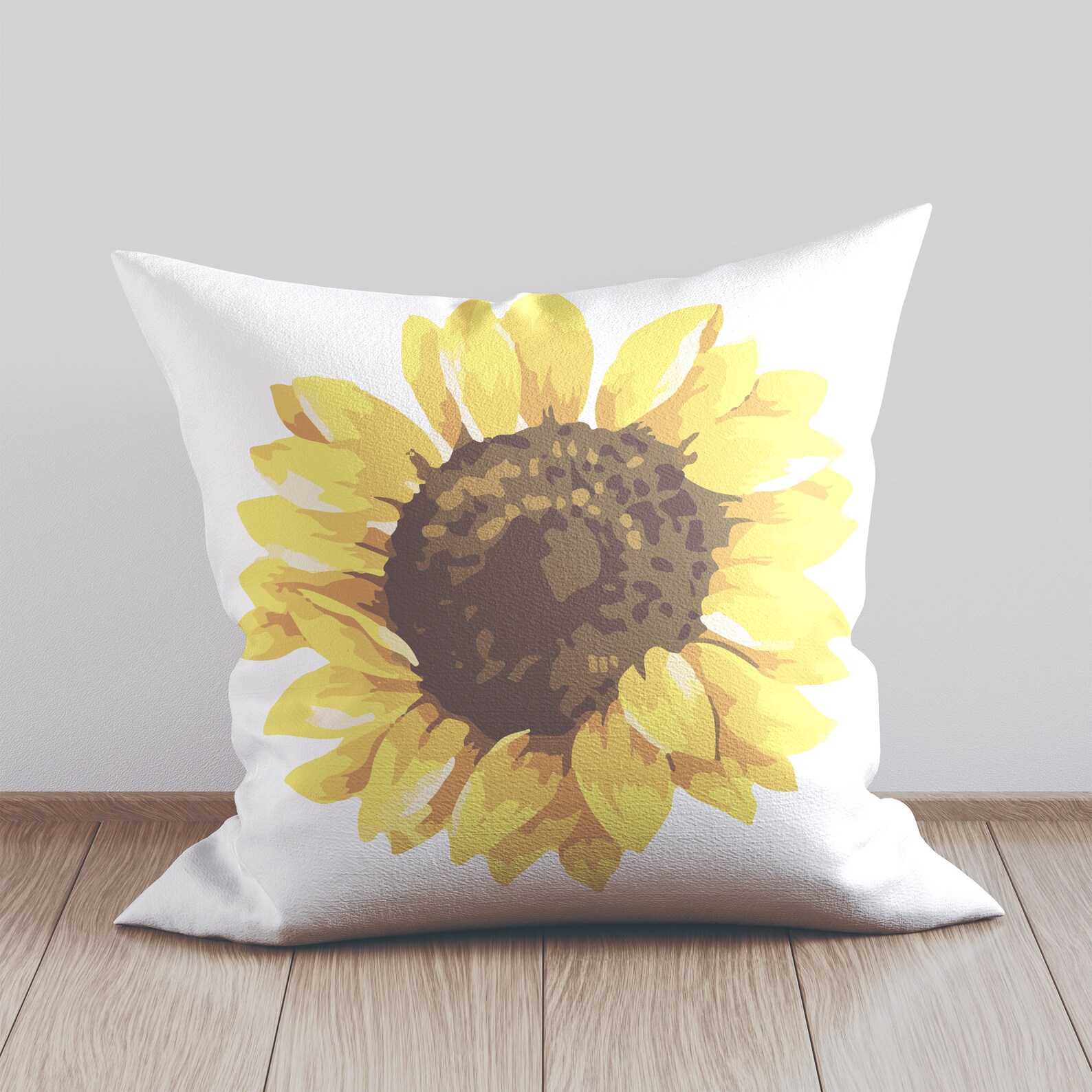 Sunflower Throw Pillow, Sun Flower Cushion, Flower Decorative Pillow, Sunflower Decor, Yellow