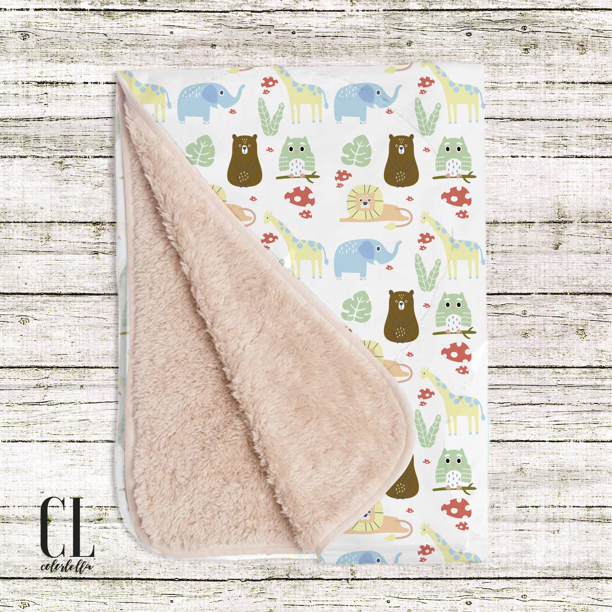Infant Animal Sherpa Blanket Baby Wild Animalsboys Nursery Etsy