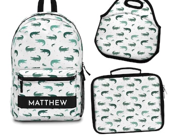 alligator print backpack