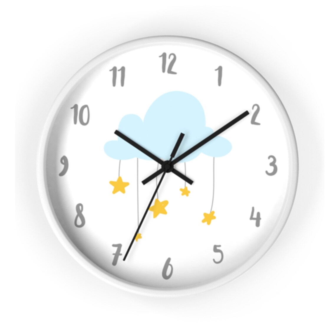 Cloud and Star Wall Clock Twinkle Twinkle Clock Nursery Wall Etsy