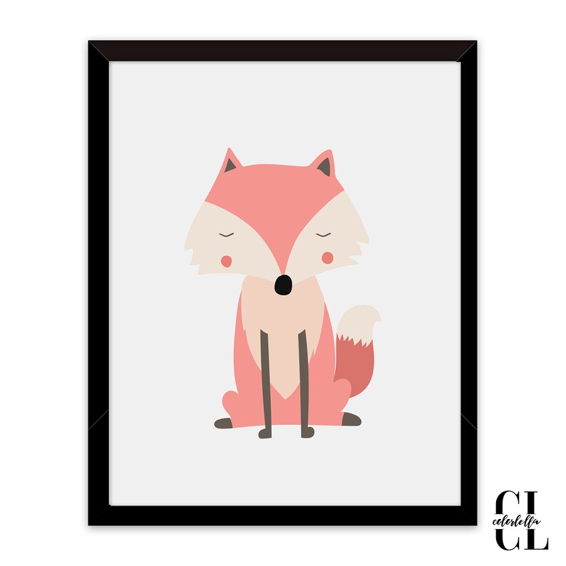 Fox Wall Art, Fox Print, Fox Nursery Print, Woodland Baby, Fox Decor