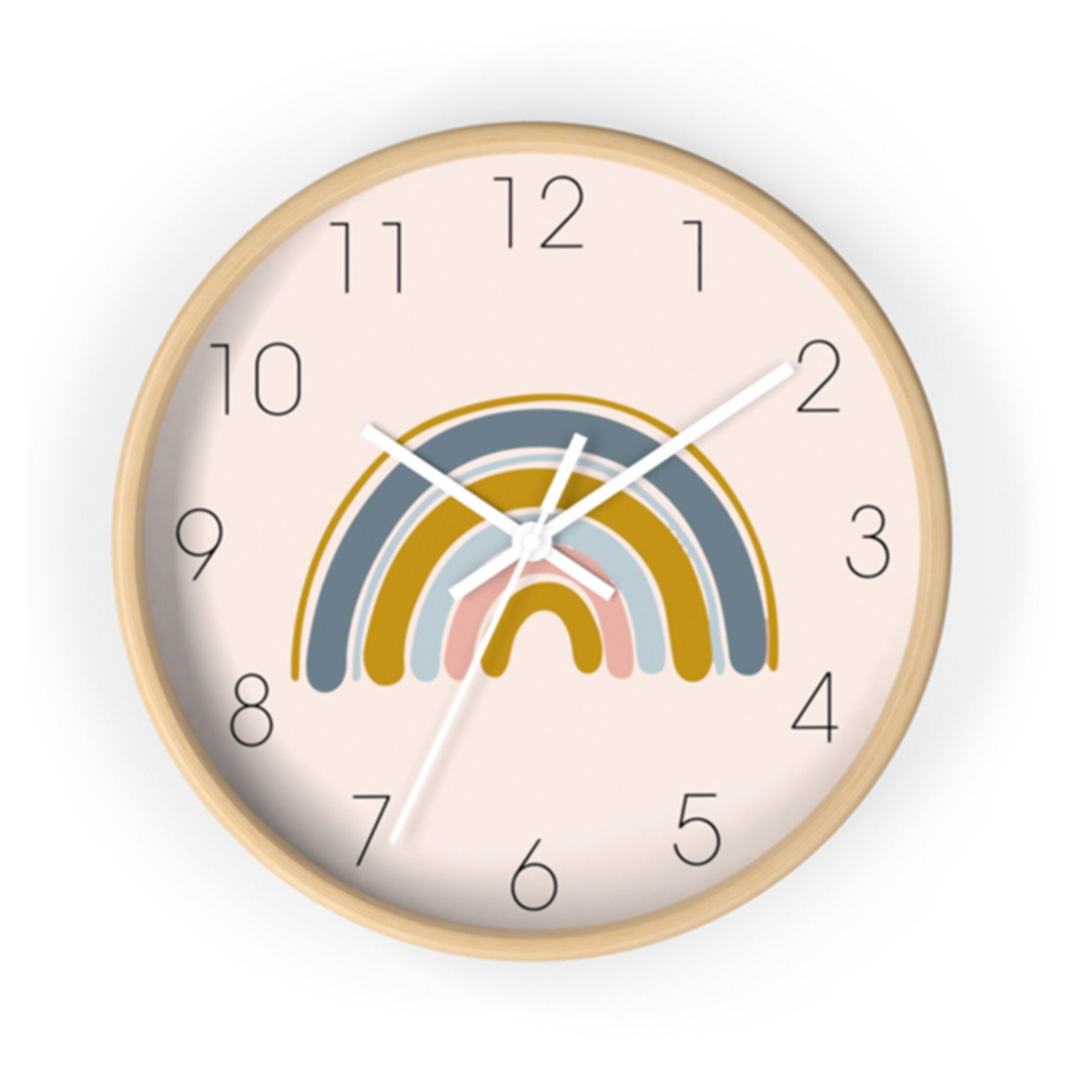 Rainbow Wall Clock Boho Rainbow Clock Kids Wall Clock Etsy Ireland