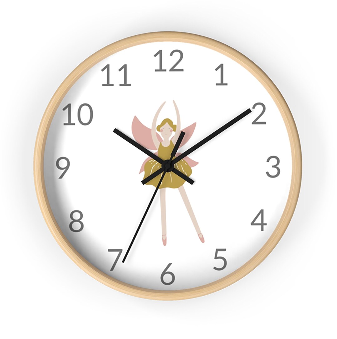 Fairy Wall Clock, Kid Clock for Wall, Fairy Nursery, Fairy Design Clock
