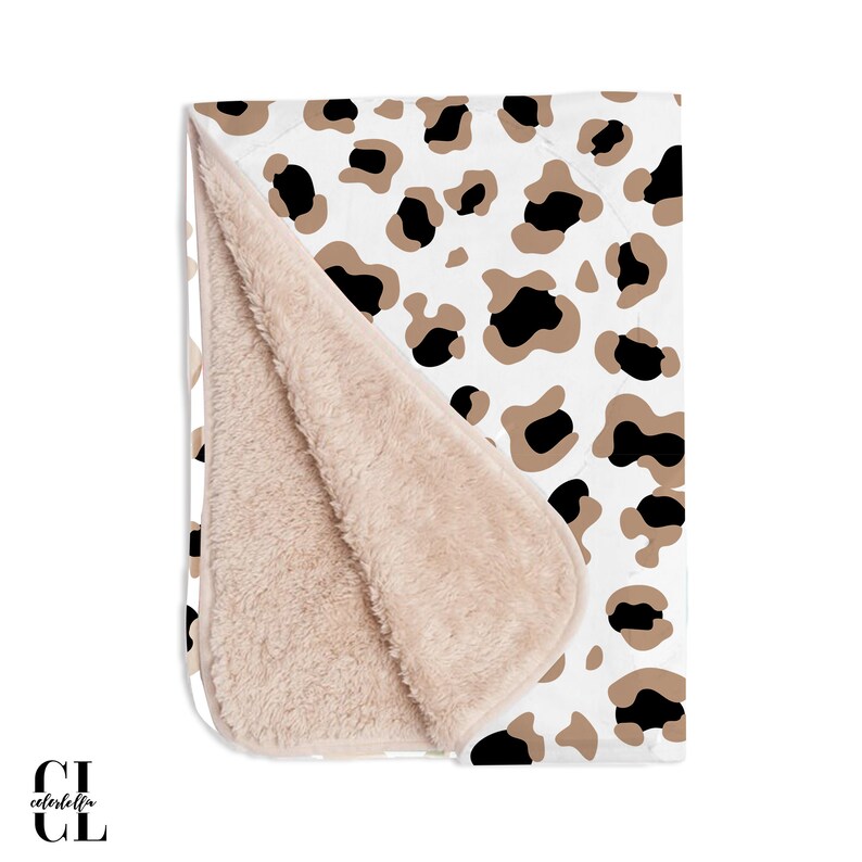Boho Leopard Print Baby Blanket Animal Print Custom Blanket Etsy