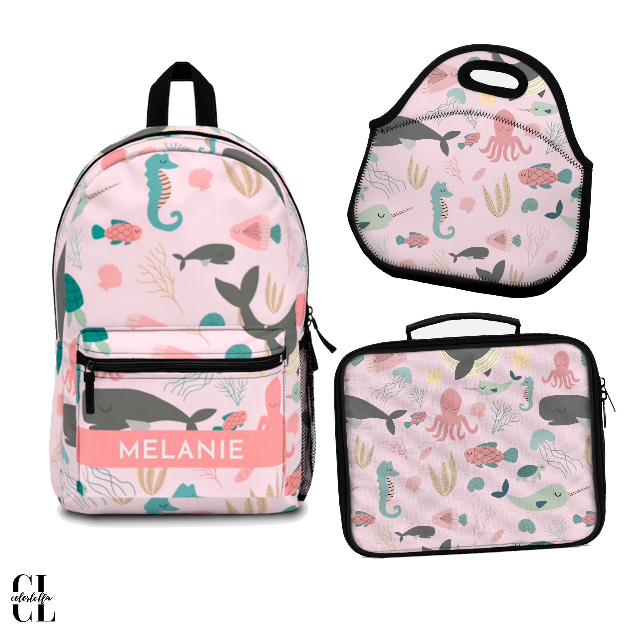 Personalized Girls Sea Life Backpacks Lunch Bags Duffel -  Finland