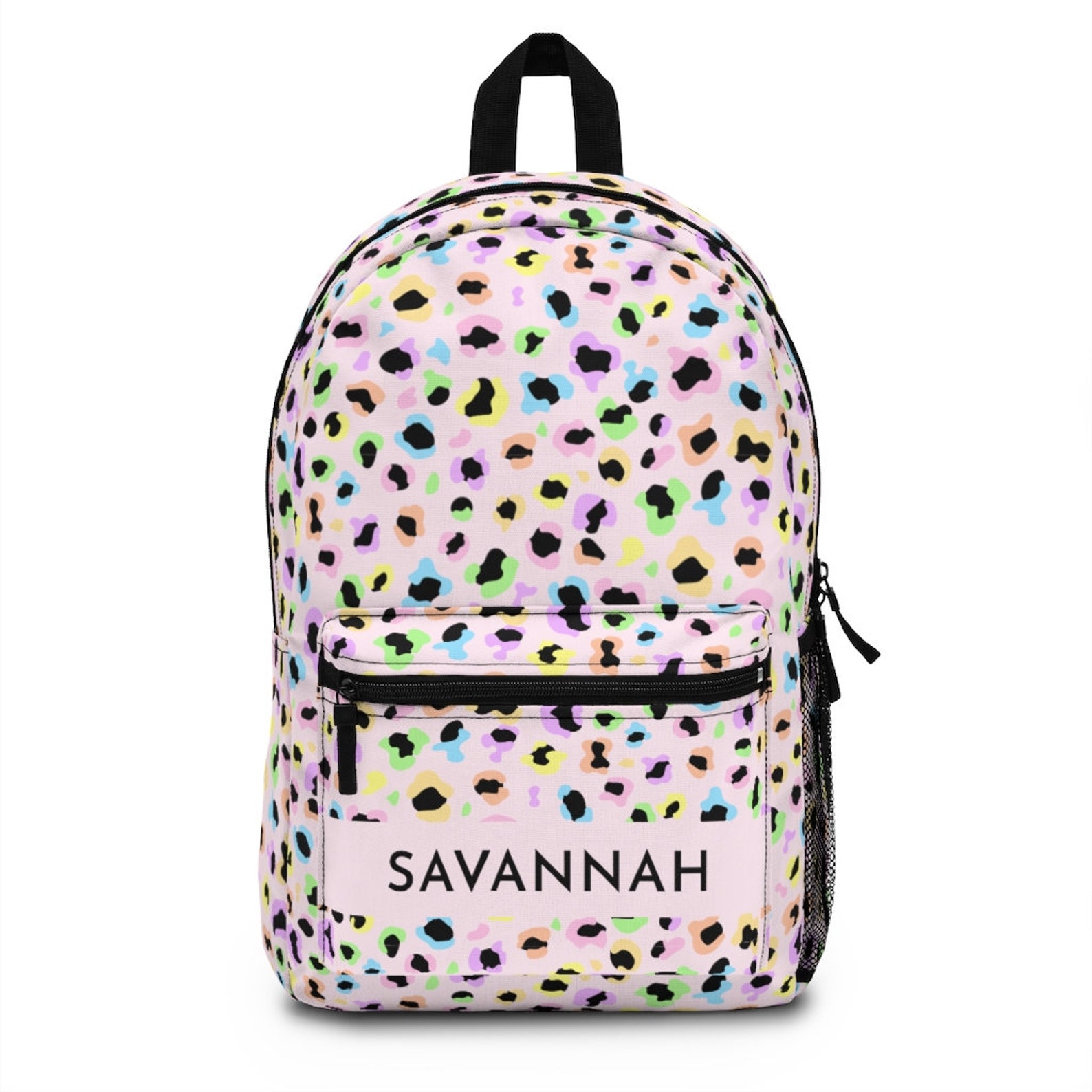 Rainbow Cheetah Print Backpack Kids Colorful Leopard Design Etsy