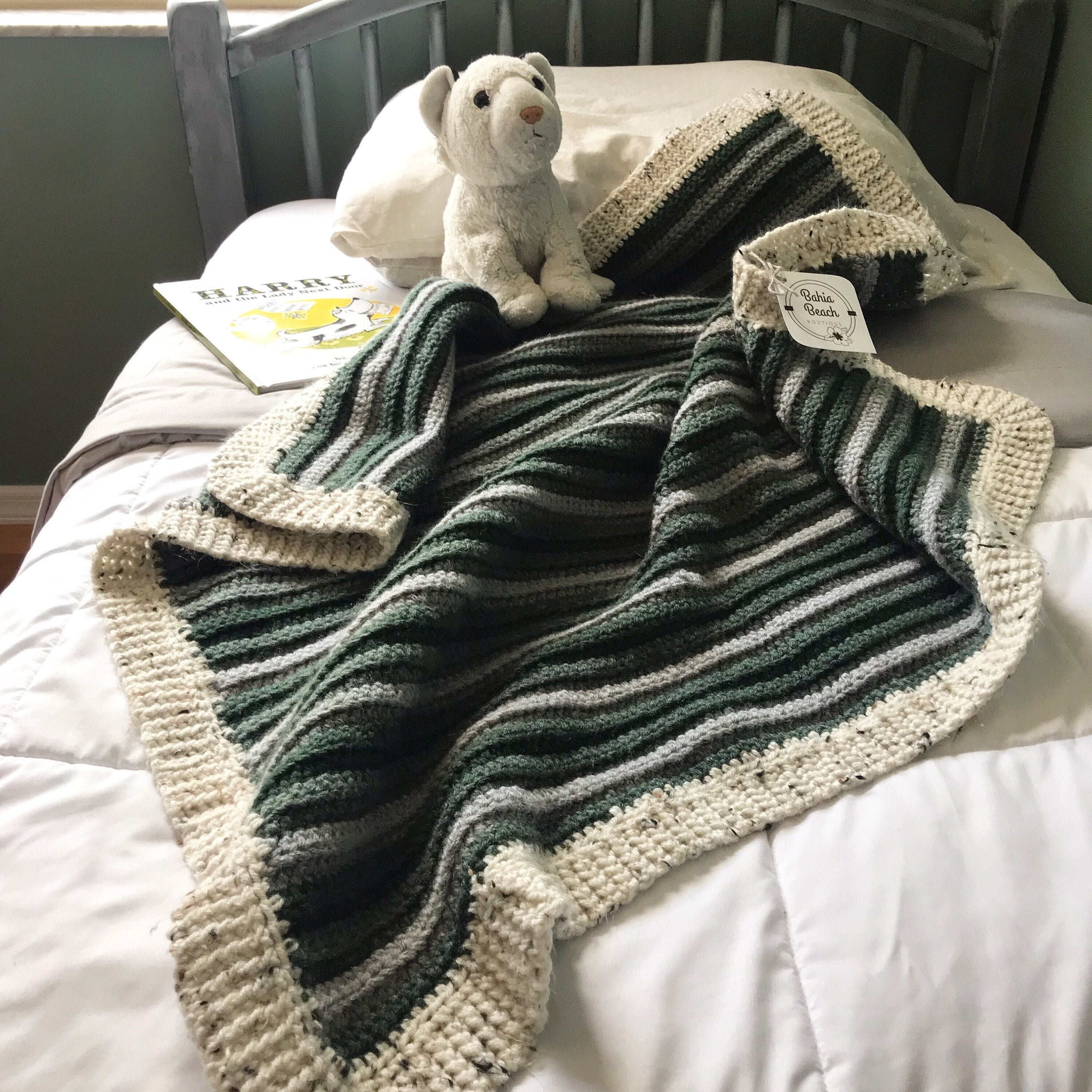 Into the Woods Crocheted Baby Blanket 36 by 36 inches Etsy