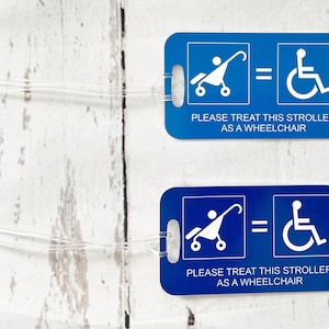 Aluminum Stroller as Wheelchair Tag - Double Sided - Choice of Color