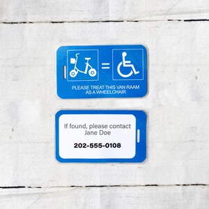 Van Raam as Wheelchair Tag - Double-sided & Customizable