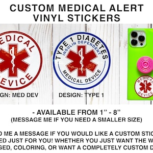Custom Medical Alert Sticker for Insulin Pumps & Medical Devices