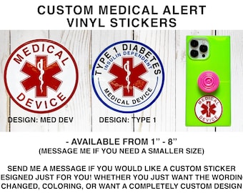 Custom Medical Alert Sticker for Insulin Pumps & Medical Devices