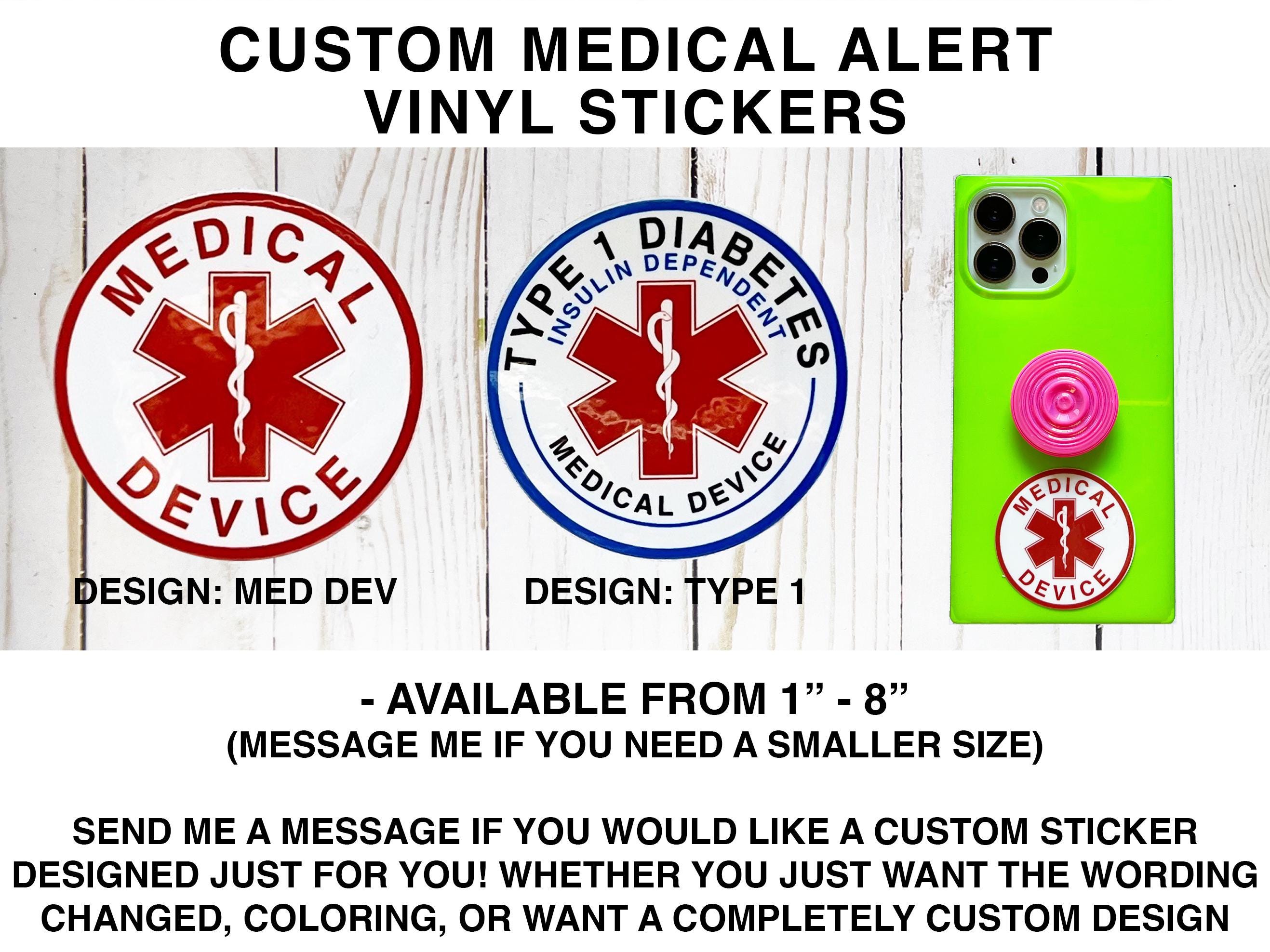 Custom Medical Alert Sticker for Insulin Pumps & Medical Devices - Etsy